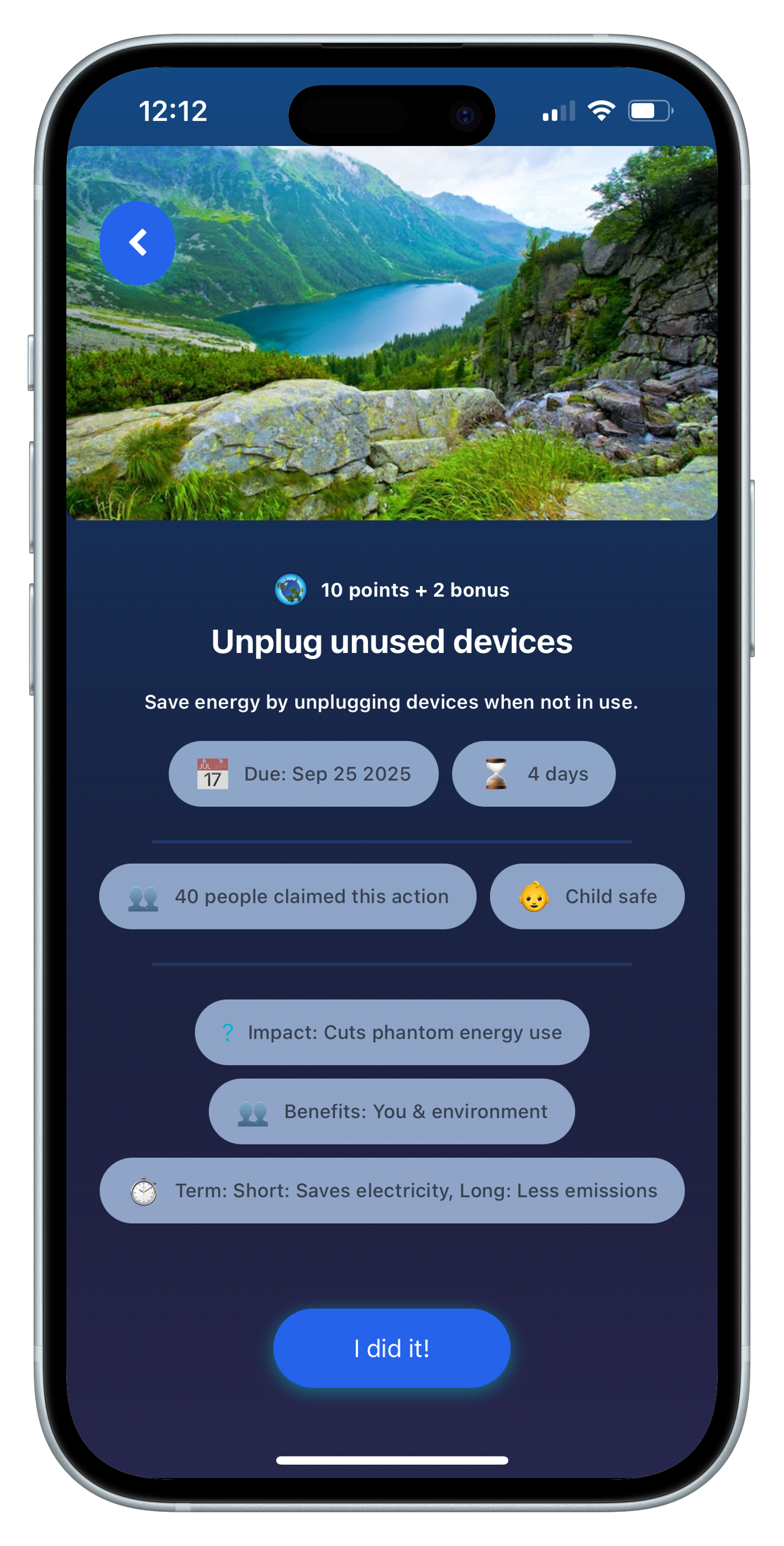 App screen left